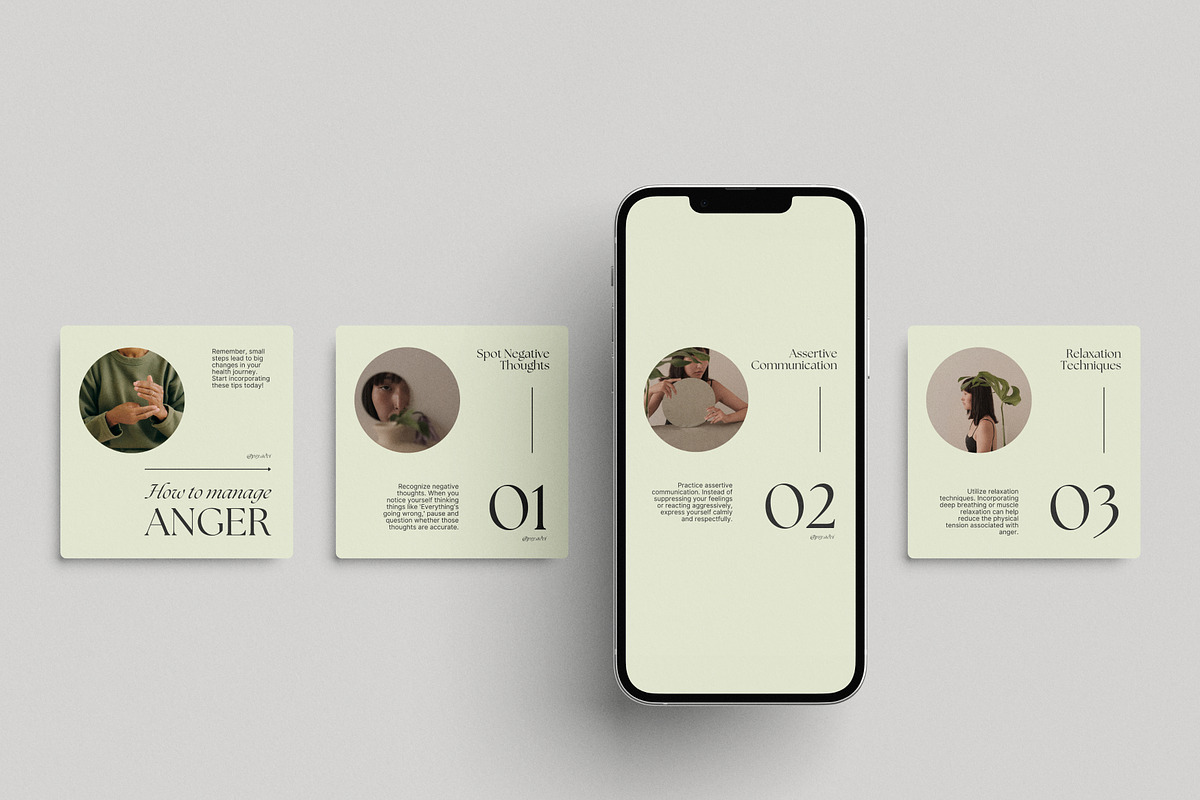 Mental Health Instagram Templates, a Social Media Template by Chewie Co (Photo 4 of 10)