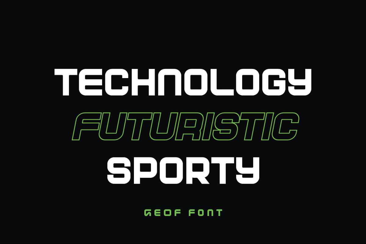Geof – Futuristic Tech Display Font, a Sans Serif Font by Typebae (Photo 3 of 8)