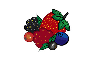 Ripe berries strawberries raspberries blueberries blackberries a