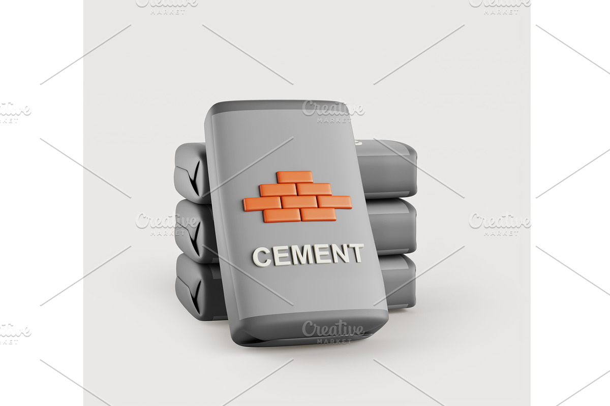3d cement bags stack. Construction, an Object 3D Model by Marozhkastudio