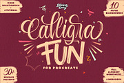 CalligraFUN Brushes For Procreate, a Brush Add-On by Lettering Daily (Thumbnail 1 of 19)