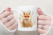 Autumn Foxes & Meadow Clipart, an Illustration by Sublimation Artist (Thumbnail 5 of 6)