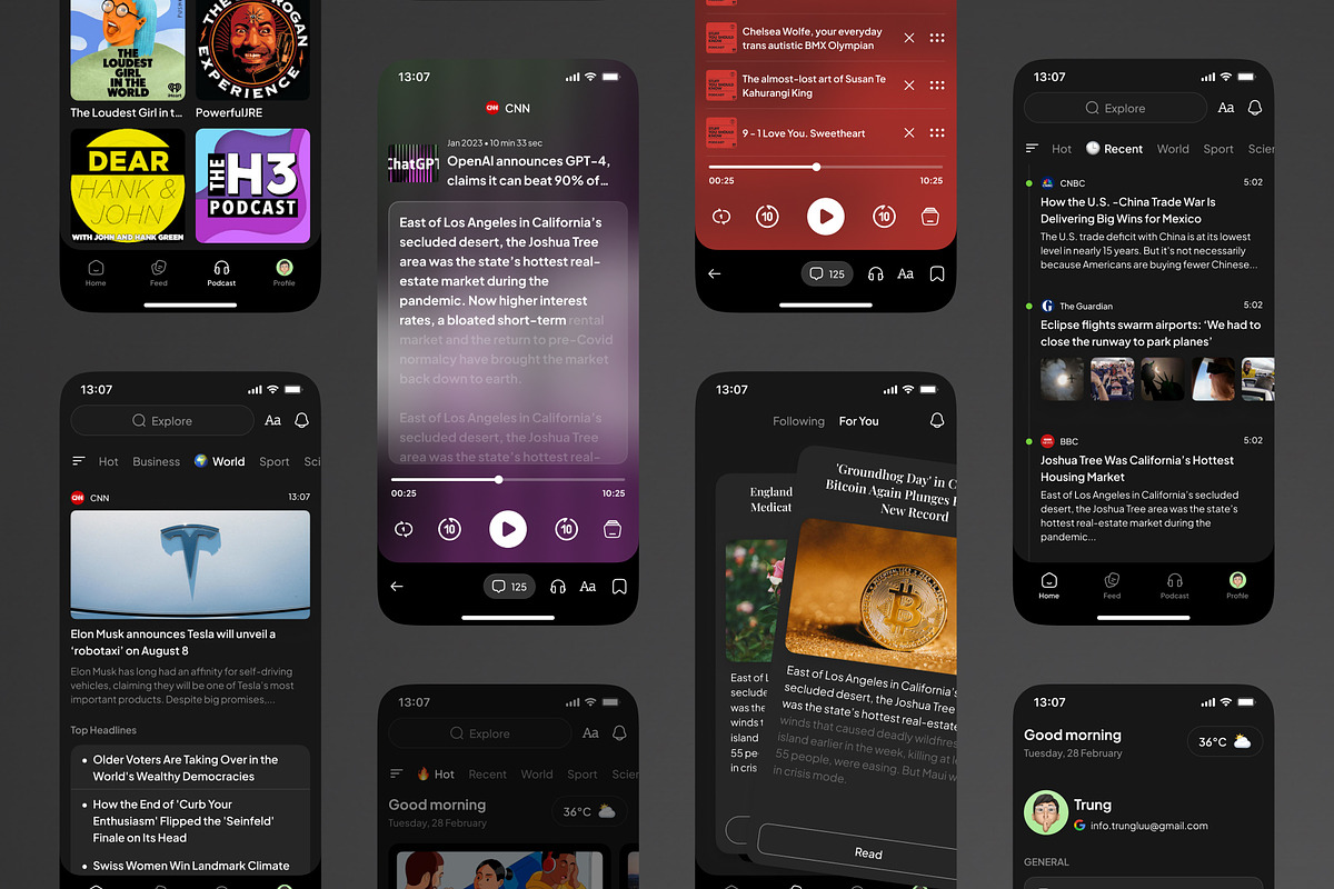 News Podcast App UI Kit, an App Template by Trung (Photo 10 of 10)