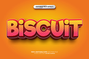 Biscuit 3D Editable Text Effect