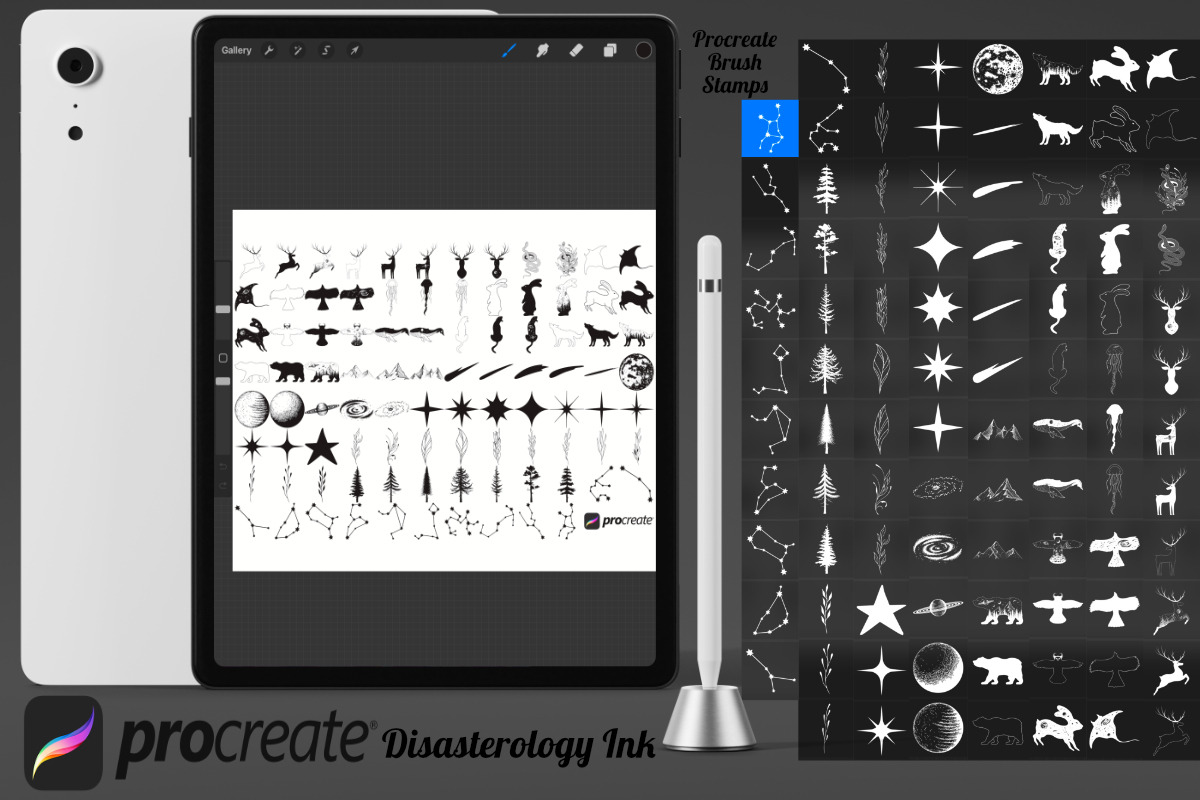 Celestial Animals Set 1 Procreate, a Brush Add-On by Disasterology Ink (Photo 2 of 10)