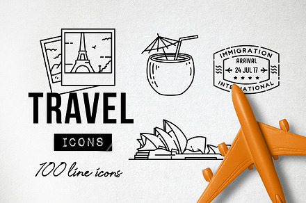 100 Travel Icons Set - Expanded, an Outline Icon by Hatch Design Workshop