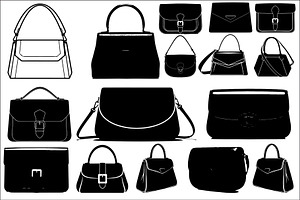 Handbag Silhouette Bundle, an Illustration by Gaye Art