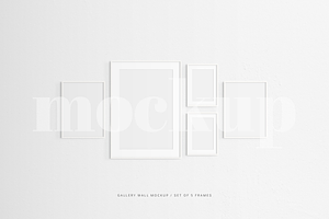 Gallery Wall Frame Mockup Set Of 5