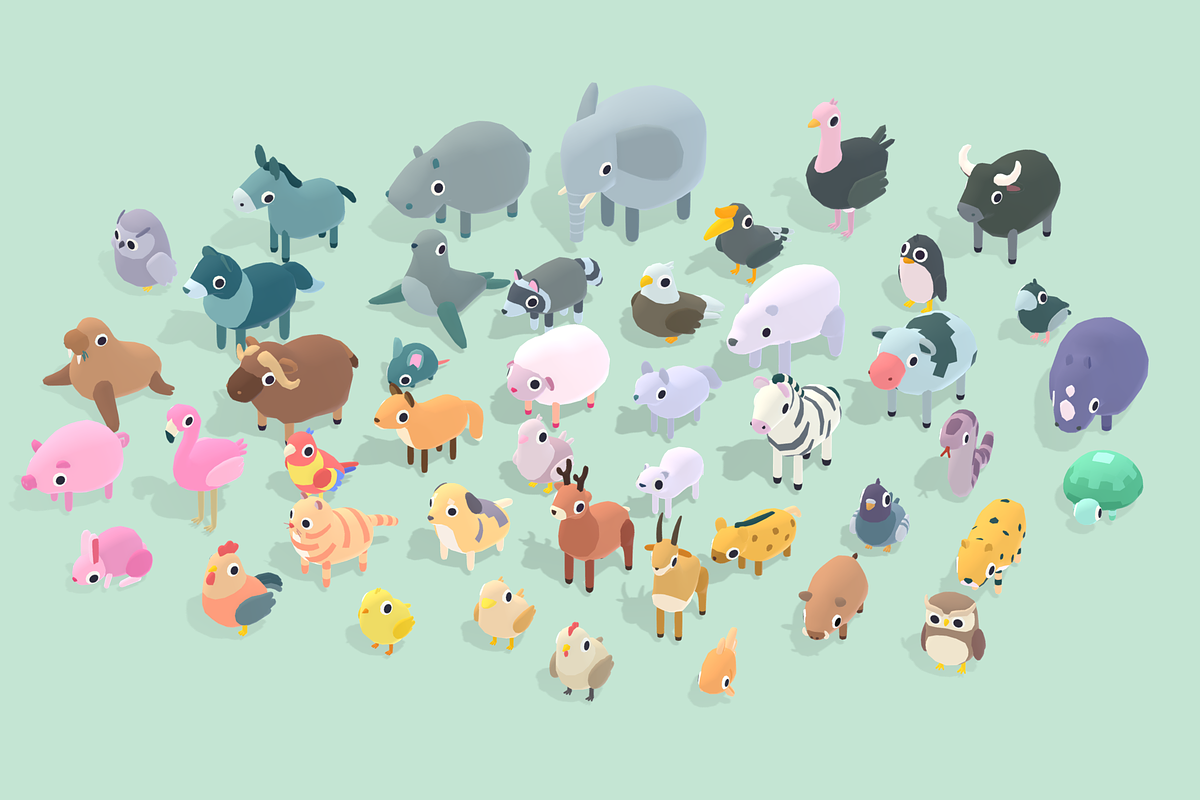 Quirky Series - Animals Mega Pack, an Animal 3D Model by Polydactyl (Photo 2 of 13)