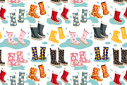 Happy Wellies Seamless Pattern Set, a Pattern Graphic by Toltemara (Thumbnail 2 of 3)