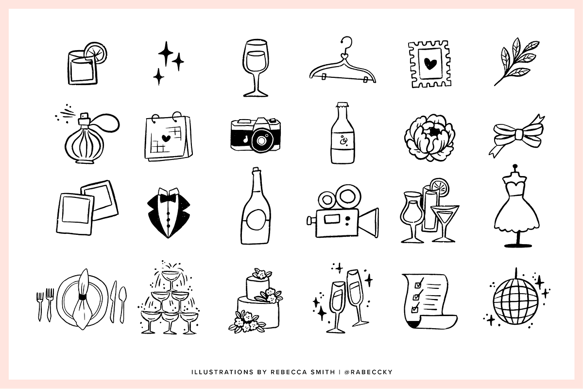 Hand Drawn Wedding Illustrations, an Illustration by rabeccky (Photo 4 of 7)