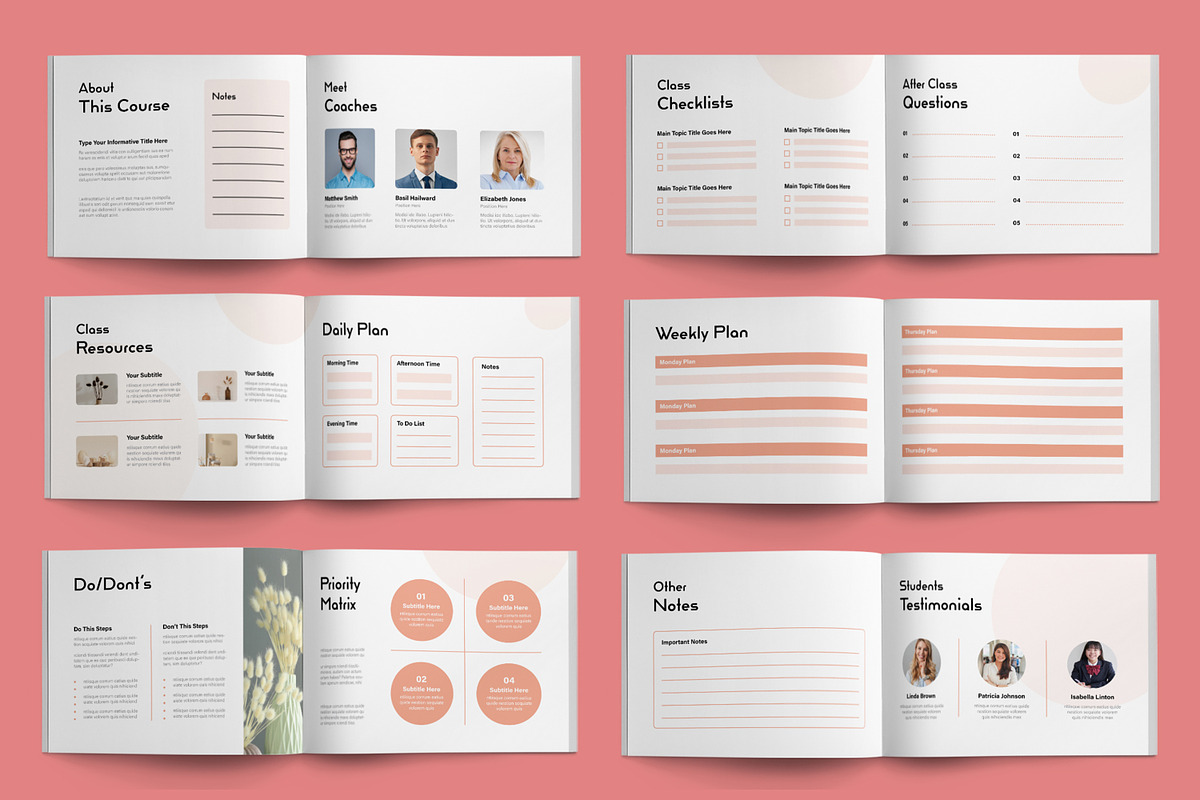 Elegant Course Workbook Design preview 2