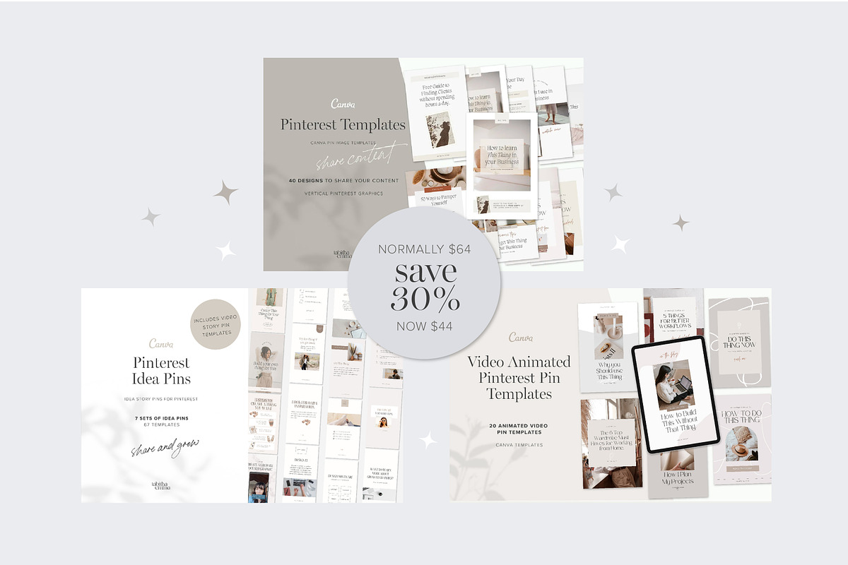 Pinterest Template BUNDLE Canva, a Social Media Template by Tabitha Emma (Photo 6 of 10)
