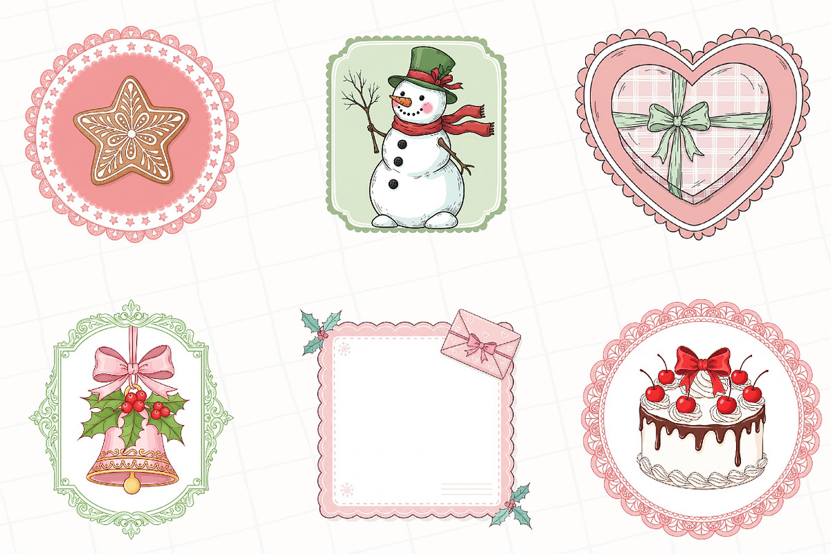 Coquette Christmas Frame Sublimation, an Illustration by OK Design (Photo 5 of 5)