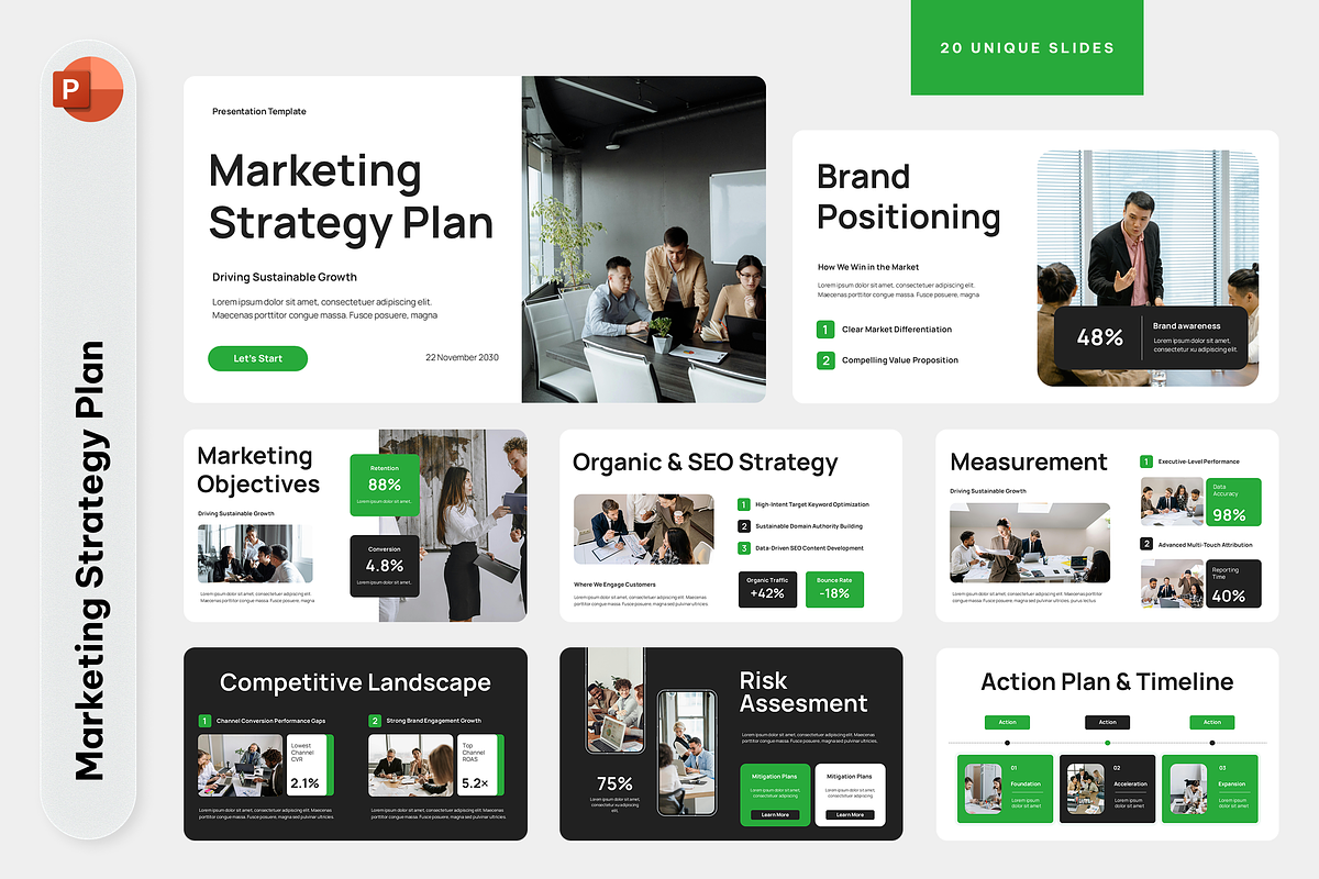 Marketing Strategy Plan Powerpoint, a Presentation Template by Sixtemp (Photo 1 of 3)