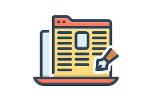 Columnists writer color icon, a Duotone Icon by Creative priyanka