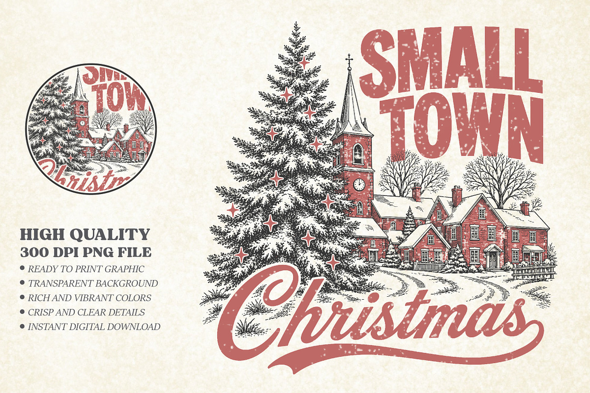 Retro Christmas design Png - Small, a Seasonal Illustration by Libby Wishes (Photo 1 of 4)