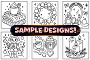 Easy Cozy Girl Christmas Coloring, a Seasonal Illustration by Craftsbeefy (Thumbnail 3 of 4)