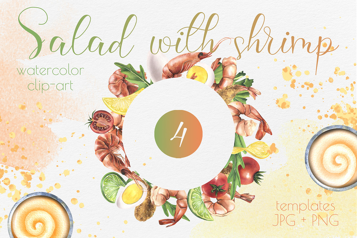 Shrimp Salad Wreath Template, an Illustration by NATASHA CHU (Photo 1 of 4)