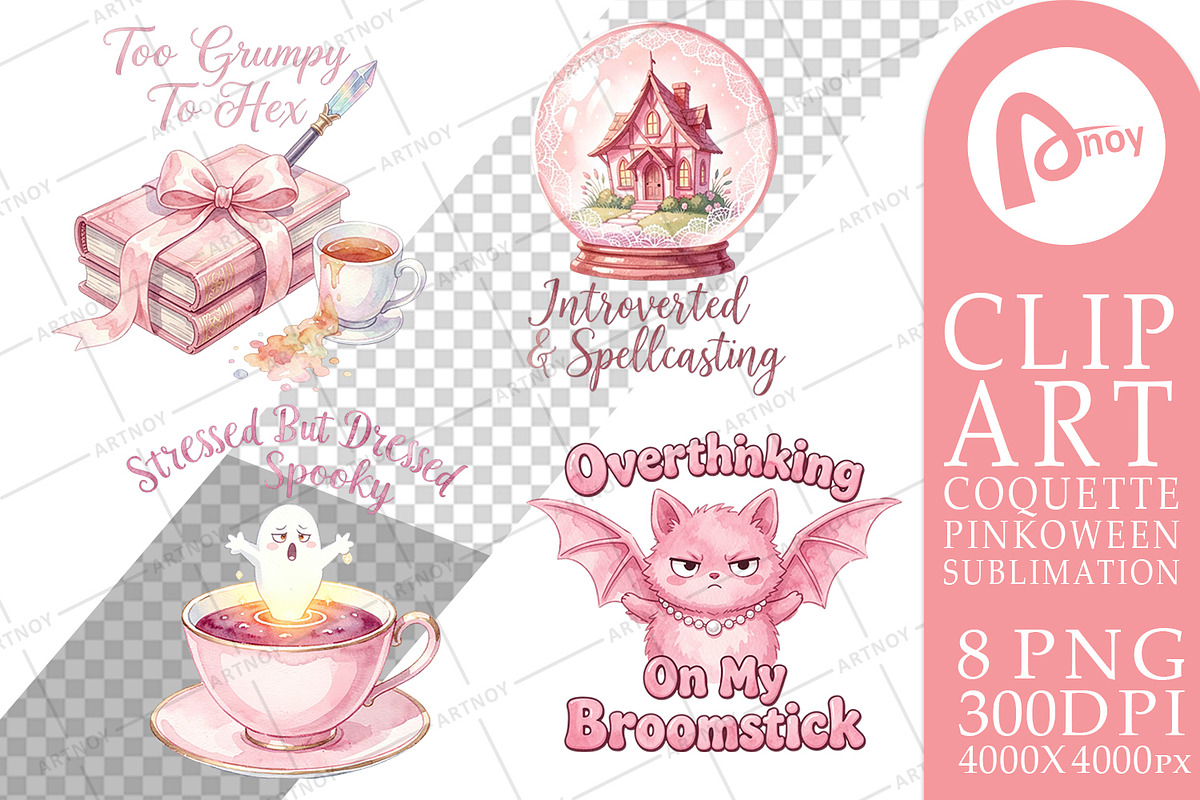 Coquette Pinkoween Sublimation, a Seasonal Illustration by Artnoy (Photo 9 of 18)