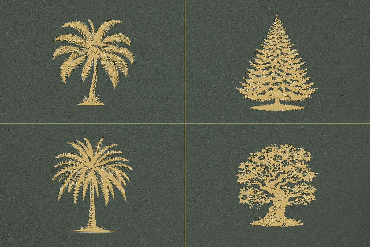 16 Vintage Vector Trees Collection, an Illustration by elliazidi.designs (Photo 4 of 5)