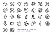 Viruses and bacteria doodle icon, an Outline Icon by YershovOleksandr (Thumbnail 3 of 3)