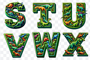 Dinosaur Display Font Alphabet ABC, a Symbol Font by Bubble Pixel (Thumbnail 6 of 8)