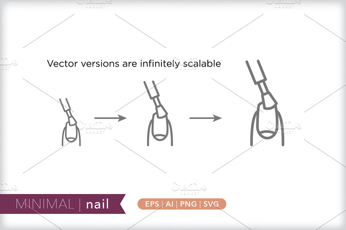 Minimal nail icons, an Outline Icon by Picture Window (Photo 4 of 5)