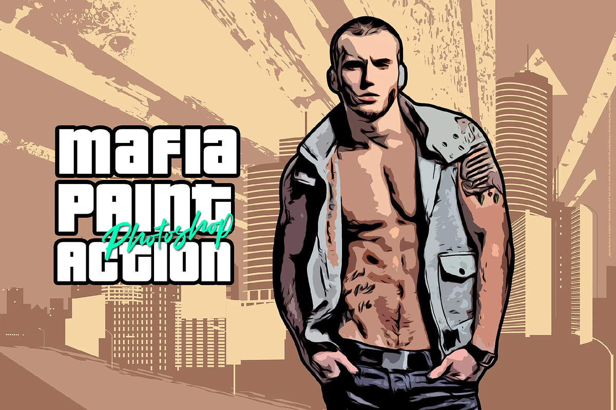 Mafia Painting Art Photoshop Action, an Action Add-On by iHemalaya (Photo 2 of 6)