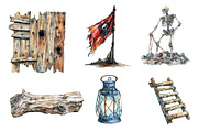 Collection a Sunken Shipwrek Clipart, an Illustration by CreationArt (Thumbnail 5 of 5)