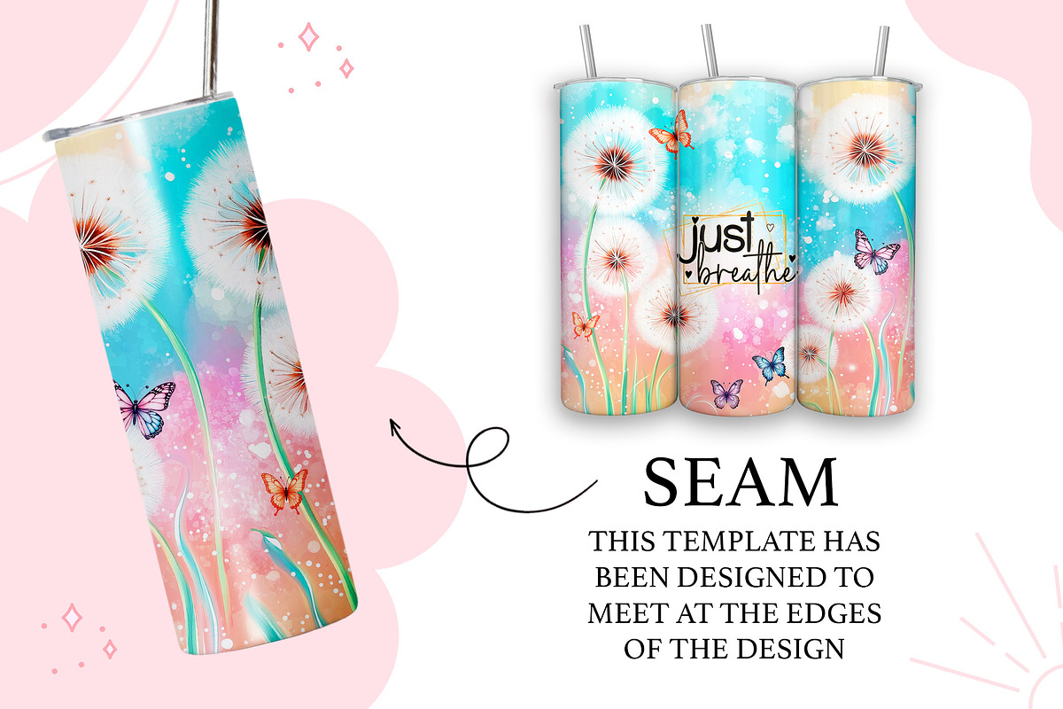 Just Breathe Tumbler PNG, a Pattern Graphic by TumblerArtDS (Photo 2 of 3)