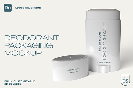 3D Deodorant Packaging Mockup