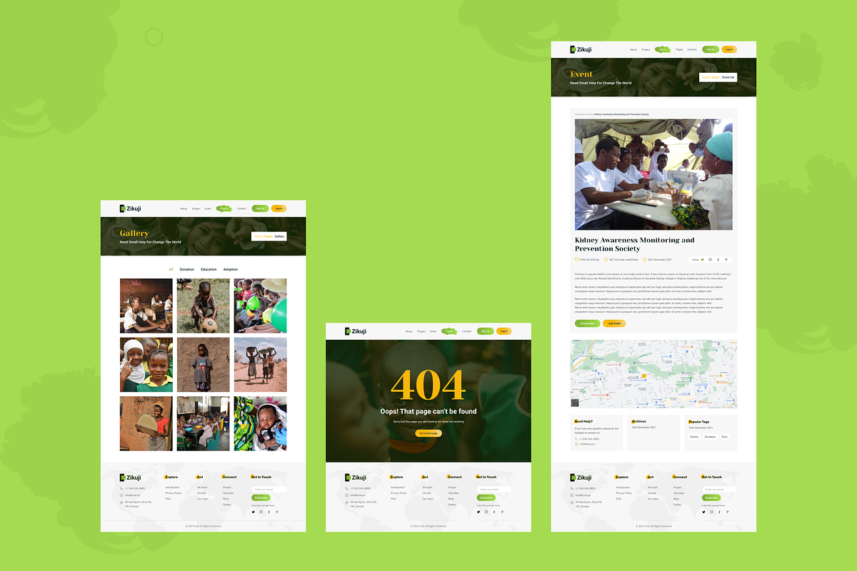 Zikuji-Charity & Fund Rising Website, an UI Kit Template by Pixency (Photo 8 of 11)
