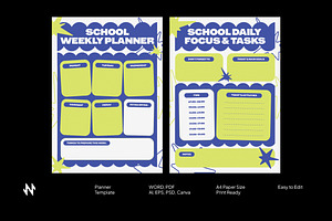 School Weekly Planner Template, a Flyer Template by Neermana