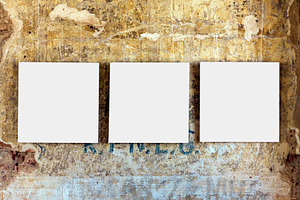 Three empty painting frames, an Arts & Entertainment Photo by BOOCYS
