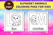 Cute Alphabet Animals Coloring Page, an Education Illustration by Salaly (Thumbnail 5 of 12)