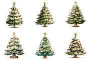 Whimsical Christmas Tree Clipart, an Illustration by DreamArtGraphic (Thumbnail 2 of 4)