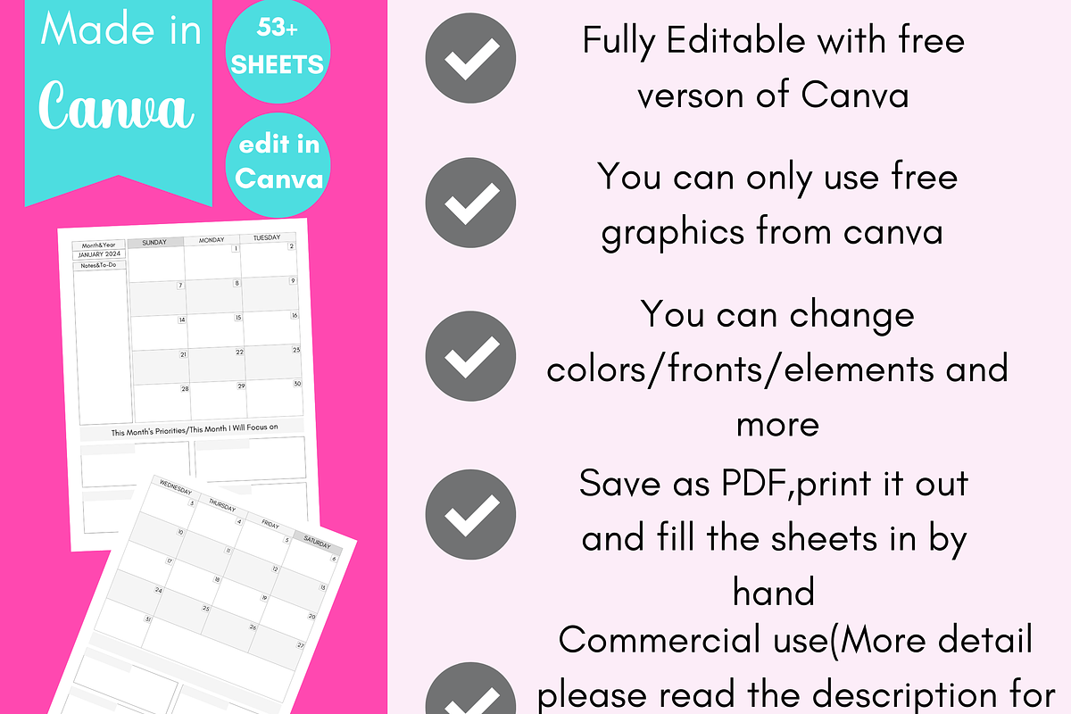 2024 Monthly Calendar Template, a Brochure Template by LA Design (Photo 9 of 9)