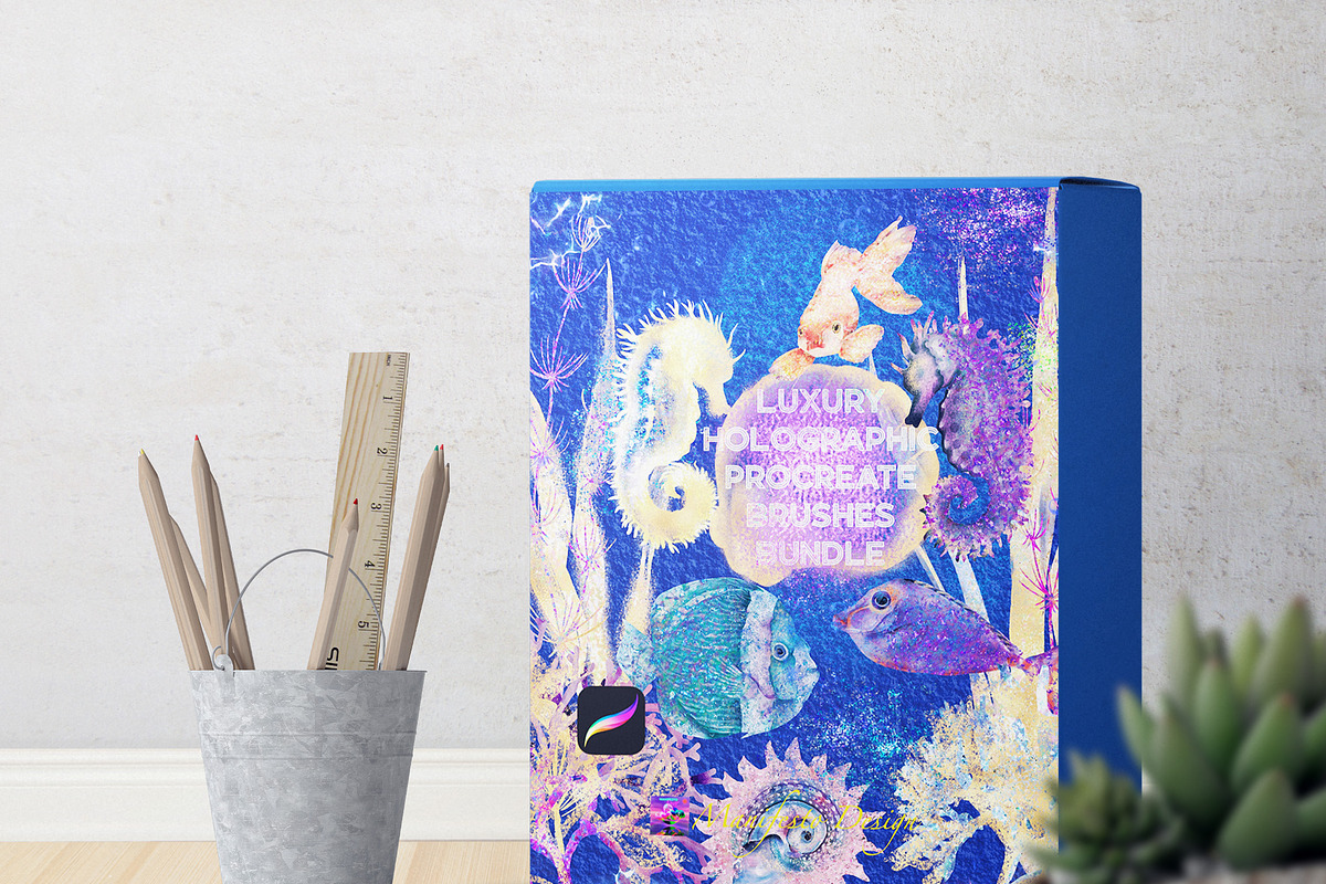 240 Holographic Procreate Bundle, a Brush Add-On by Manifesto Design Gallery (Photo 2 of 12)