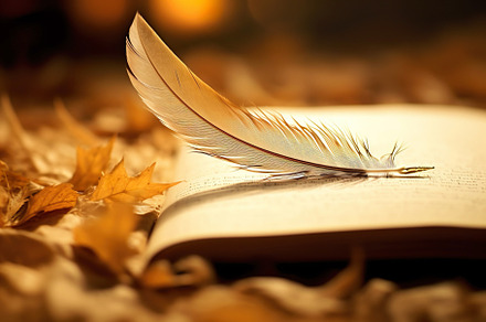 Antique Quill Pen on Vintage Book, an Arts & Entertainment Photo by Iconogenic