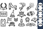 Graduation Ceremony Icon Set, an Illustration by designvectx (Thumbnail 3 of 3)