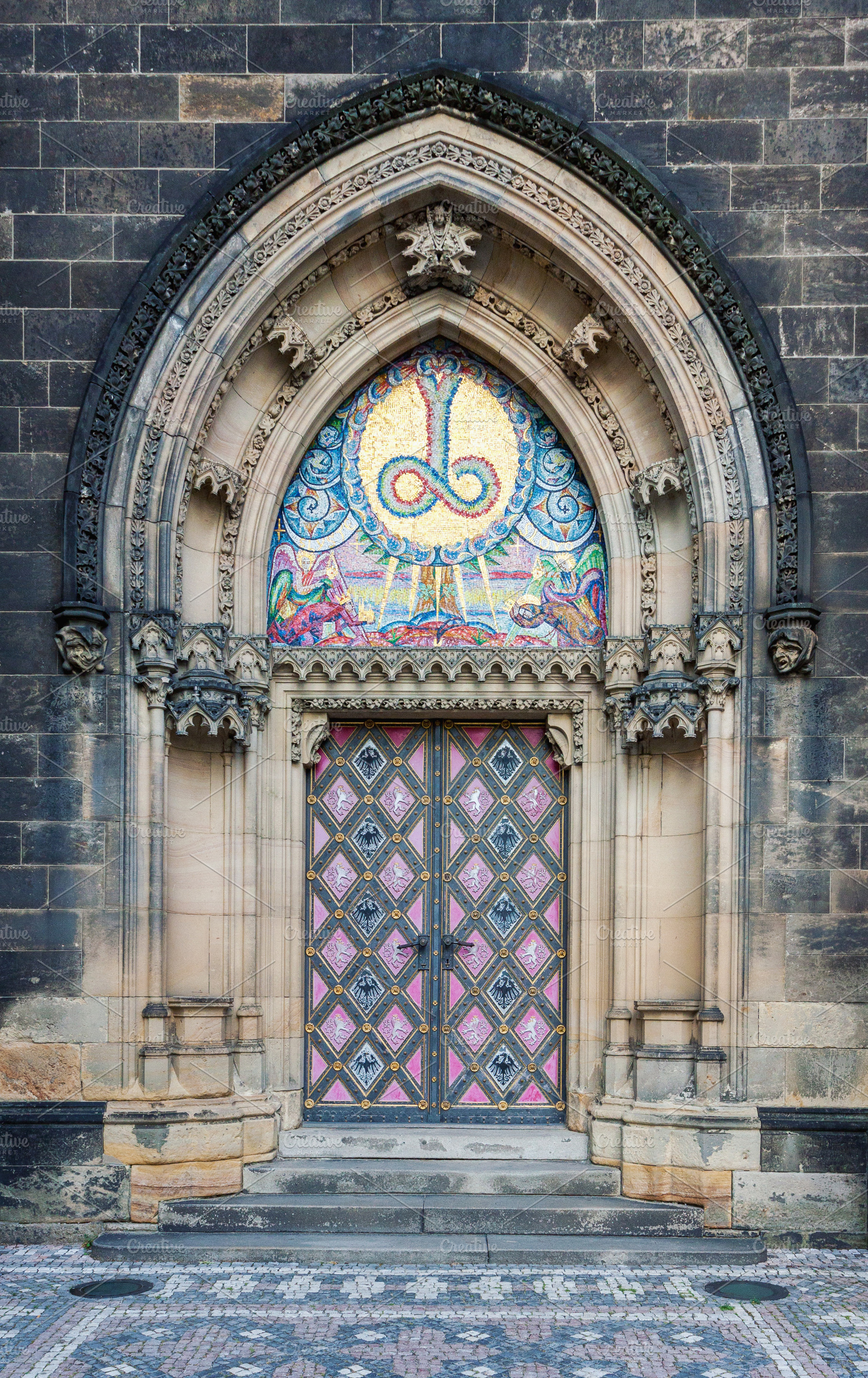 Decorated church entrance in Prague, an Architecture Photo by BOOCYS