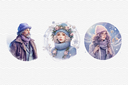 Pastel Snowy Astronomer Clipart, an Illustration by Digital Xpress (Thumbnail 9 of 9)