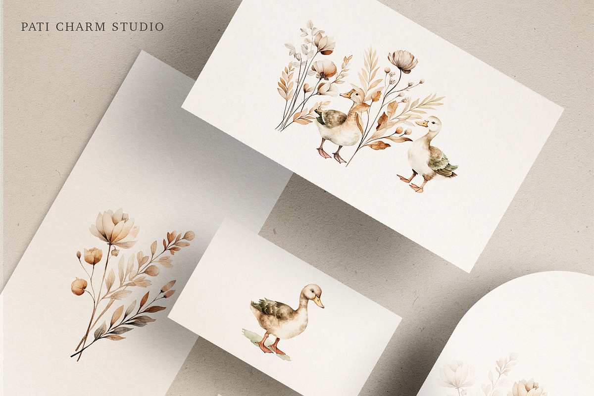 Watercolor Field Goose Collection, an Animal Illustration by Pati Paints (Photo 7 of 12)