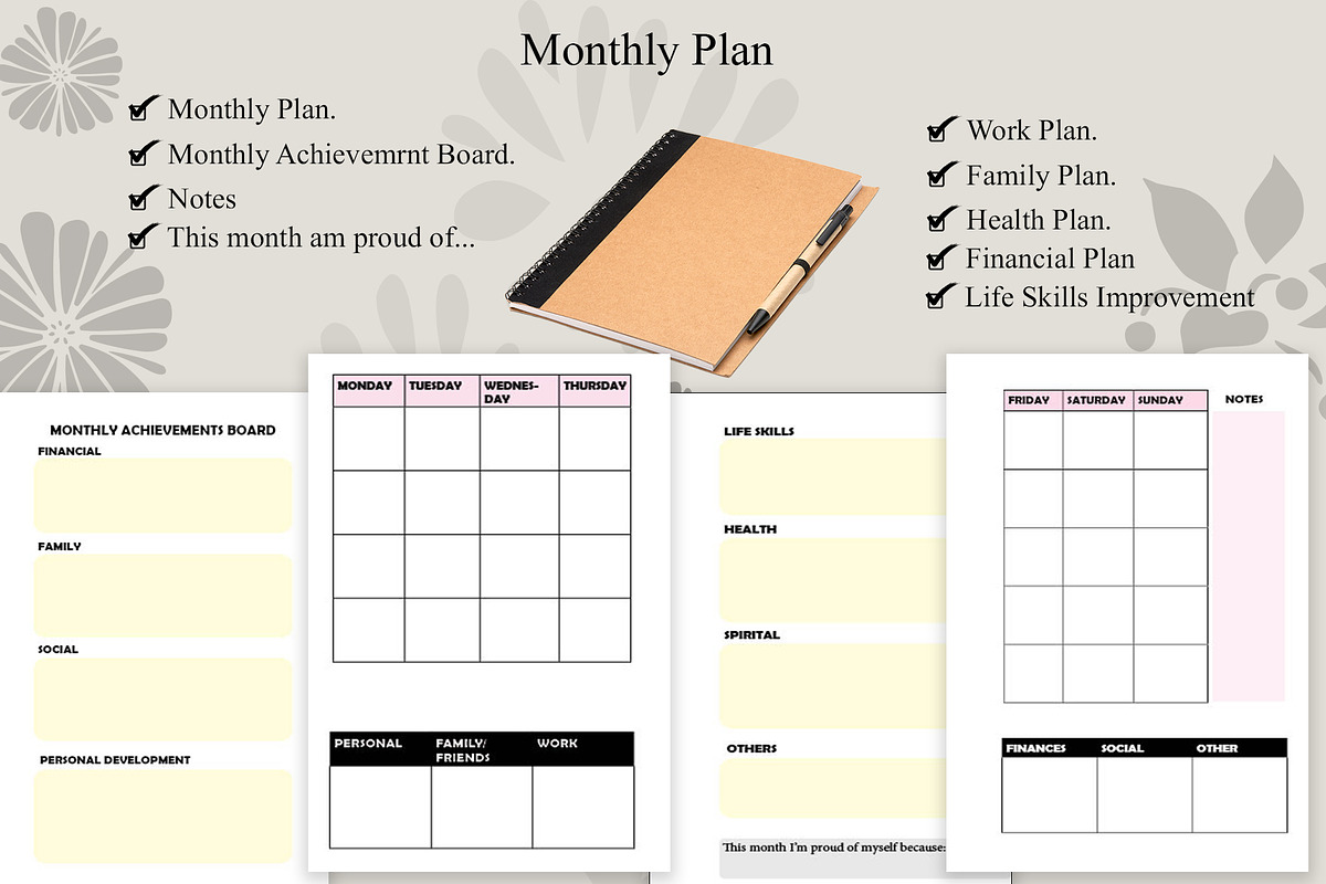 Daily Planner and Habit Tracker, a Stationery Template by Sam_Powerhouse (Photo 2 of 5)