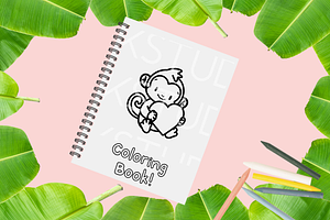 Monkey Procreate Stamp Brush Set