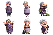Whimsical Funny Grandma Clipart, an Illustration by Craft Nest (Thumbnail 6 of 8)