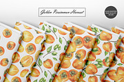 Persimmon Seamless Patterns, a Food Illustration by OlDm_Shop (Thumbnail 9 of 10)