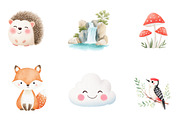 Cute Baby Forest Animals Clipart, an Illustration by CreationArt (Thumbnail 2 of 5)