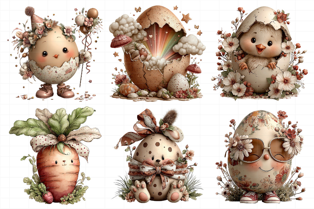 Whimsical Easter Egg Clipart, an Illustration by Daily.Designs (Photo 4 of 7)
